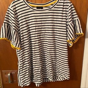 W5 Striped Short Sleeve Top - 1X